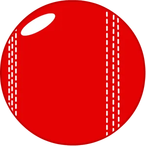 Red Cricket Ball Vector Illustration PNG Image