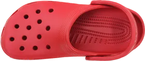 Red Crocs Sandal Single Top View PNG Image