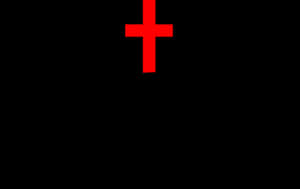 Red Crosson Black Background PNG image with transparent background