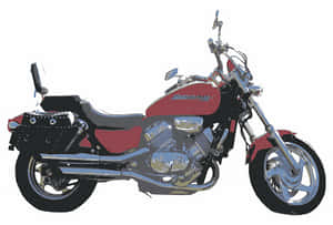 Red Cruiser Motorcycle Illustration PNG image with transparent background