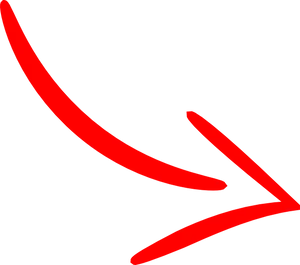 Red Curved Arrow Drawing PNG Image