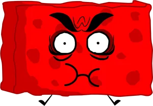 Red Cushion Evil Eye Cartoon PNG Image