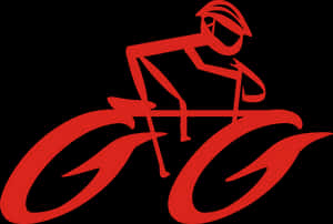 Red Cyclist Silhouette Graphic PNG image with transparent background