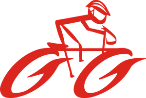 Red Cyclist Silhouette Graphic PNG Image