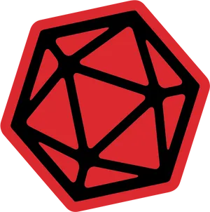 Red D20 Dice Icon PNG Image