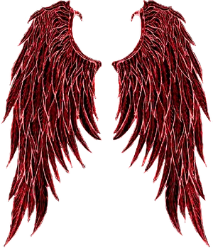 Red Demon Wings Illustration PNG Image