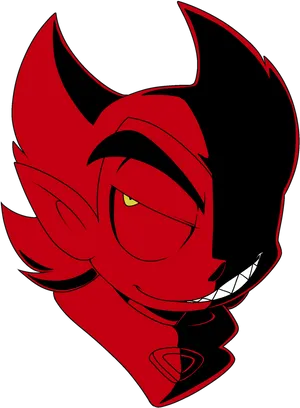 Red Devil Cartoon Portrait PNG Image