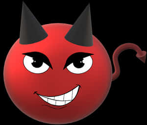 Red Devil Emoji Illustration PNG image with transparent background