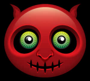 Red Devil Emoji Illustration PNG image with transparent background