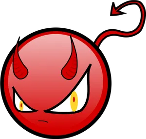 Red Devil Emoji Illustration PNG Image