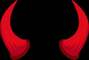 Red Devil Horns Graphic PNG image with transparent background