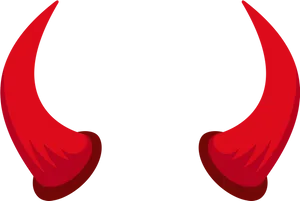 Red Devil Horns Graphic PNG Image