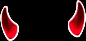 Red Devil Horns Isolatedon Black PNG image with transparent background