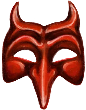 Red Devil Mask Illustration PNG Image