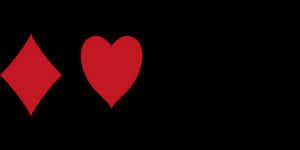 Red Diamond Heart Symbolson Black Background PNG image with transparent background