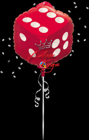 Red Dice Balloon Floating PNG image with transparent background