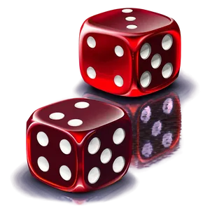 Red Dice With Reflection Png 06132024 PNG Image