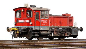 Red Diesel Shunting Locomotive PNG with transparent background