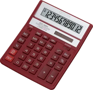 Red Digital Calculator PNG Image