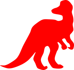 Red Dinosaur Silhouette PNG Image