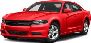 Red Dodge Charger Side View PNG Image