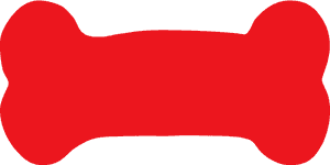 Red Dog Bone Graphic PNG image with transparent background