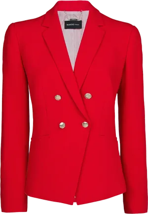 Red Double Breasted Blazer PNG Image