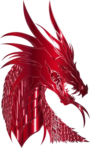 Red Dragon Silhouette Art PNG Image