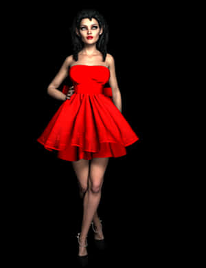 Red Dress3 D Model PNG image with transparent background