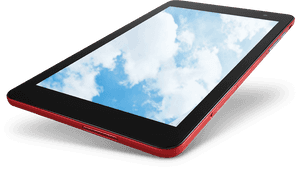 Red Edged Tablet Clouds Reflection PNG image with transparent background