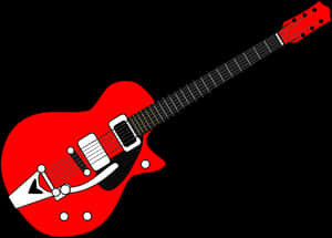 Red Electric Guitar Illustration PNG image with transparent background
