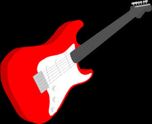 Red Electric Guitar Illustration PNG image with transparent background