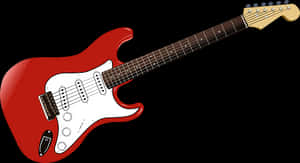 Red Electric Guitar Illustration PNG image with transparent background