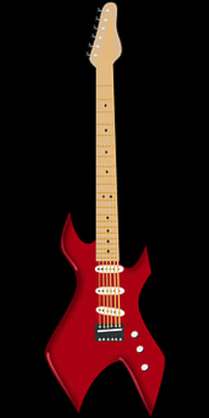 Red Electric Guitar Vector PNG image with transparent background