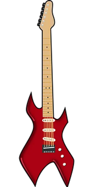 Red Electric Guitar Vector PNG Image