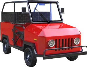 Red Electric Rickshaw Model PNG Image