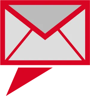 Red Email Icon Graphic PNG Image