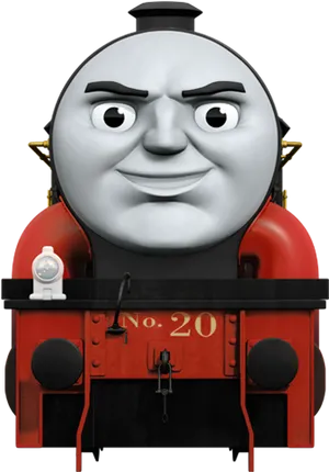 Red Engine Cartoon Character PNG Image