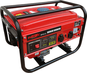 Red Eurotec Gasoline Generator PNG image with transparent background