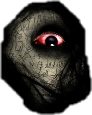 Red Eyed Creepy Figure PNG Image