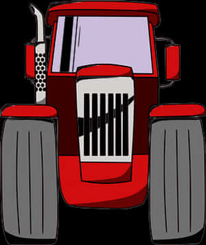 Red Farm Tractor Vector PNG with transparent background