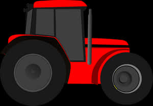 Red Farm Tractor Vector Illustration PNG image with transparent background