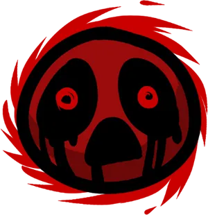 Red Fear Emoticon Artwork PNG Image