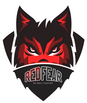 Red Fear Wolf Logo PNG Image