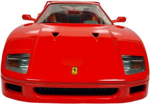 Red Ferrari Front View PNG Image