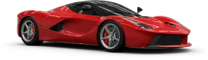 Red Ferrari La Ferrari Side View PNG Image