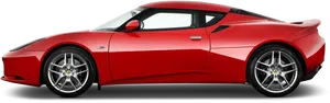 Red Ferrari Side Profile PNG Image