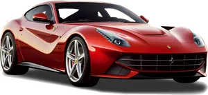 Red Ferrari Sports Car Isolated PNG Image