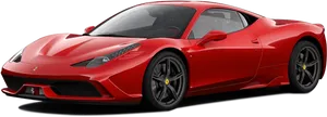 Red Ferrari Sports Car Profile PNG Image