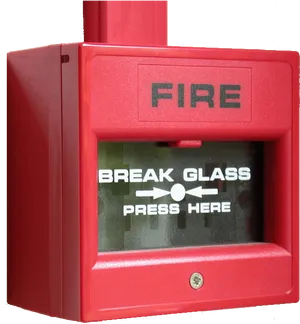 Red Fire Alarm Break Glass PNG Image